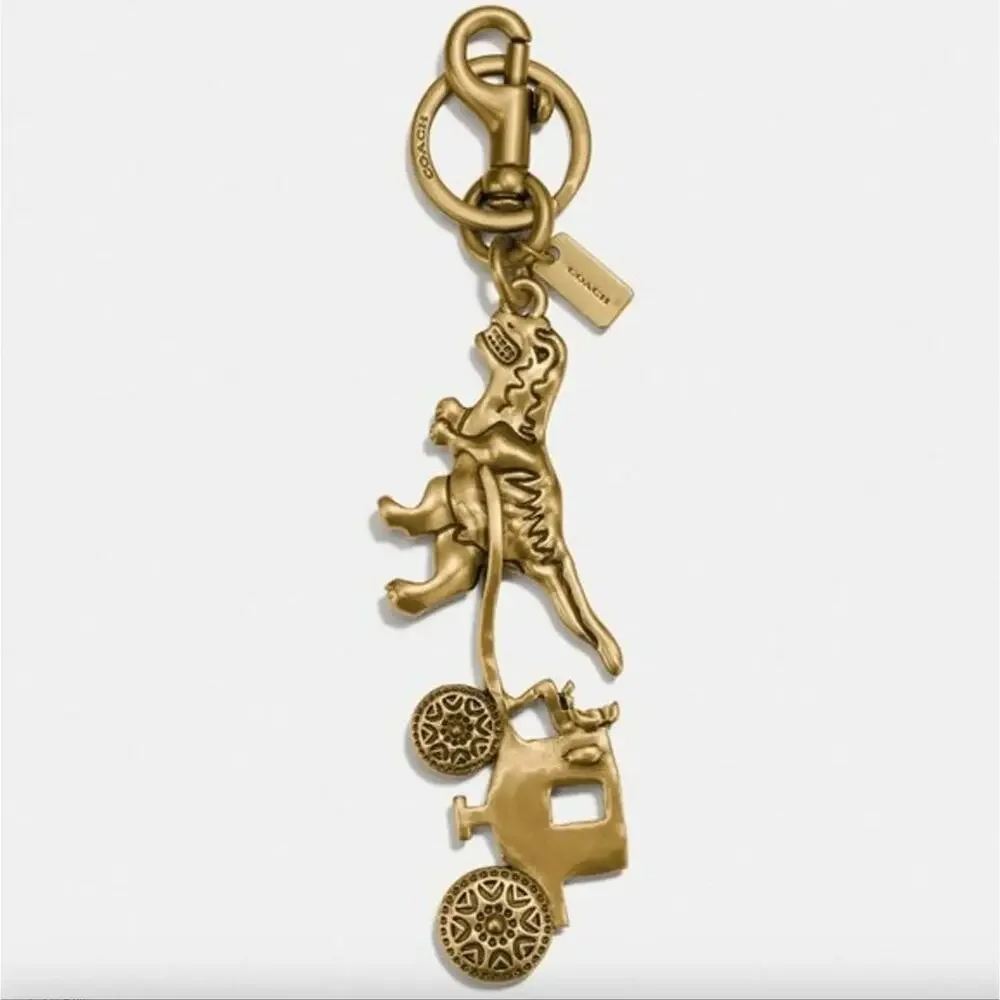 RARE Coach Rexy Horse & Carriage Bag Charm 24011 | Brass Dinosaur